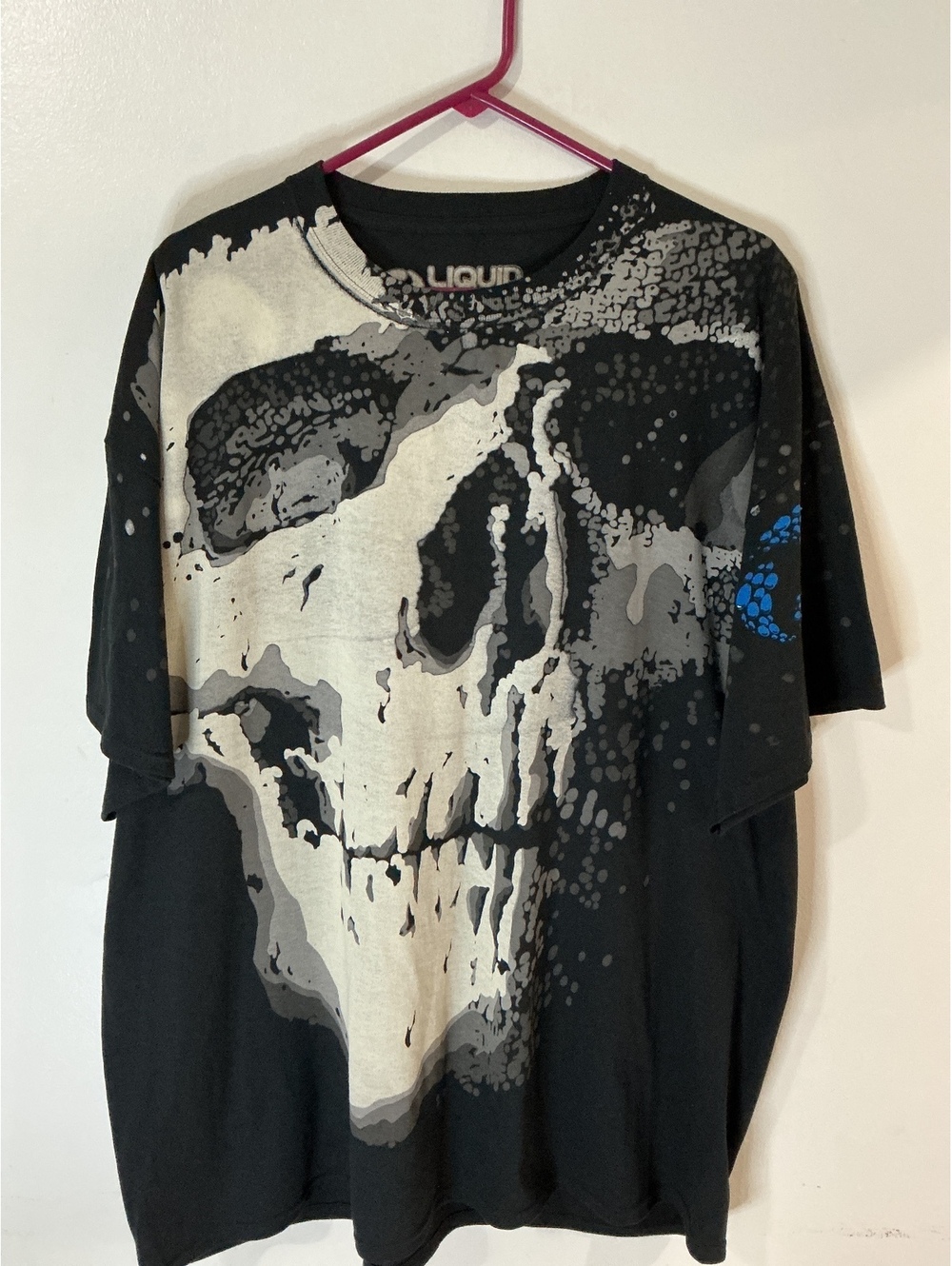 Modern Liquid Blue Skull and Bones Shirt